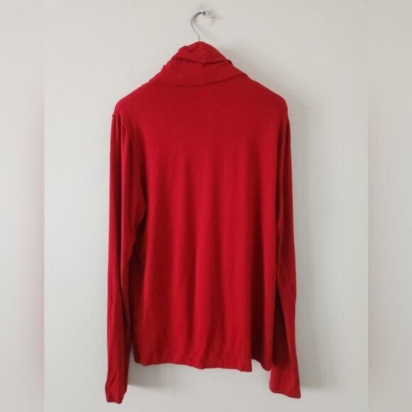 LORD & TAYLOR | Iconic fit turtleneck top red sz Large - Picture 2 of 3